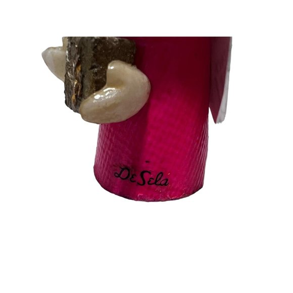 De Sela Angel Christmas Ornament Paper Mache Styrofoam Mexico Vintage Set of 2 - Picture 4 of 10